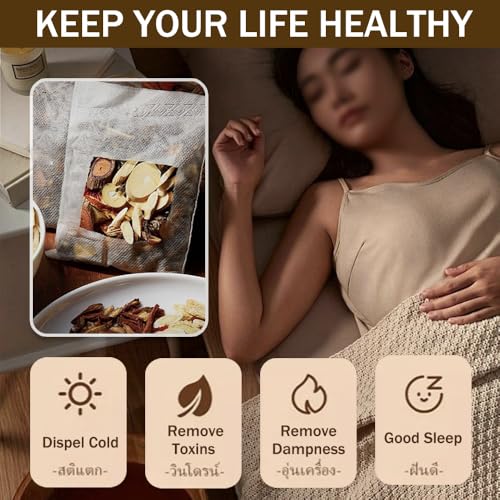 Ouliget 18-Herb Ginger Mugwort Foot Soak Bags - 15 Pack Detox Bath