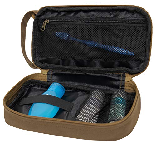 Rothco Deluxe Canvas Travel Kit Coyote Brown Vintage Dopp Toiletry Organizer
