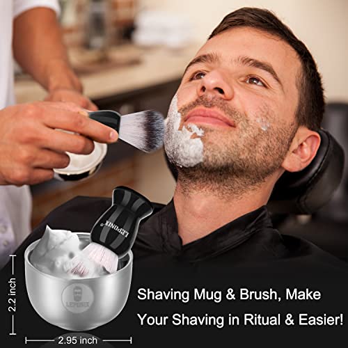 LEPONIX Men’s Shaving Kit Sweat Orange Gift Set with Razor, Soap, Brush & Cream