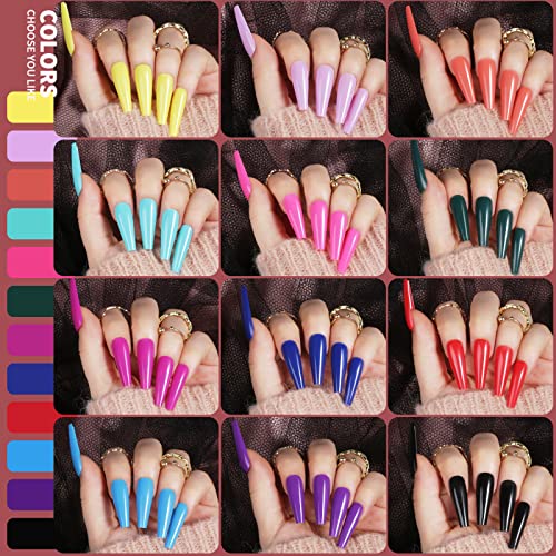 Teenitor Full Cover Press On Coffin Nails Kit - 576pcs in 24 Colors