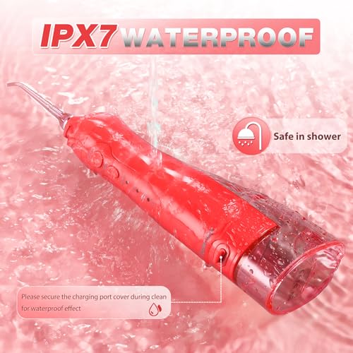 Tovendor Cordless Red Water Flosser - Powerful Dental Oral Irrigator