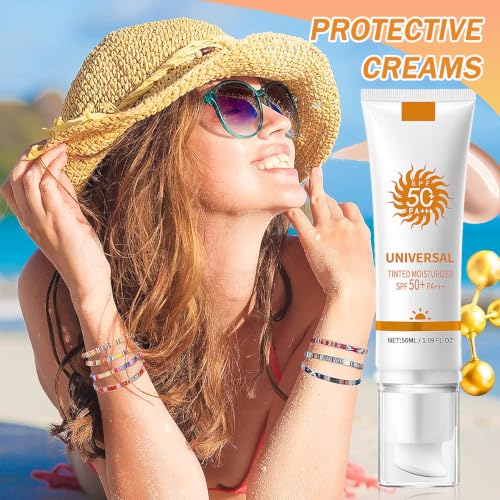 LJYBoBin SPF 50+ PA+++ Face Sunscreen Cream with Tinted Moisturizer - Travel Size, Long-Lasting & Non-Greasy, Variant B