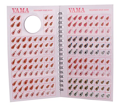 Multicolour Teardrop Stone Bindi Booklet for Women - 372 Bindis