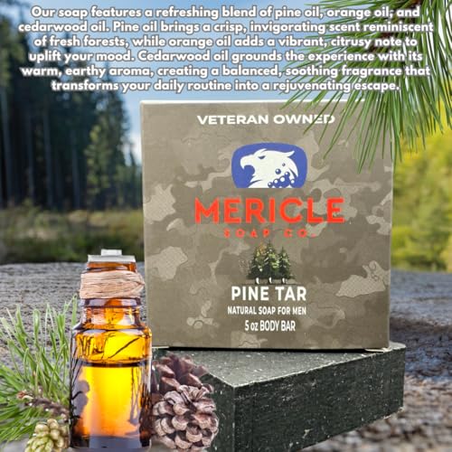 Organic Pine Tar Body Bar - Exfoliating Natural Soap for Skin Rejuvenation, Made in USA, Pack of 2