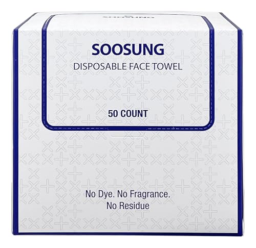 Ultra Soft Disposable Facial Towels - 50 Count for Sensitive Skin
