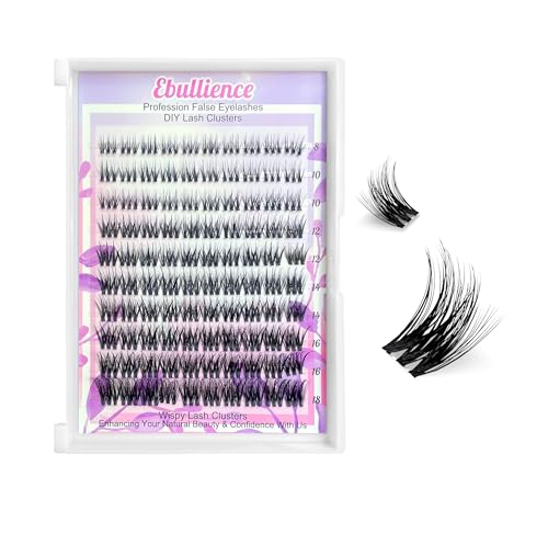 Ebullience Invisible Band D Curl Lash Clusters MIX 8-18mm 100pcs - Natural DIY Eyelash Extensions