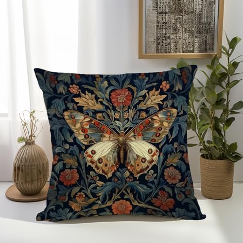 William Morris Vintage Floral Velvet Throw Pillow Cover 18x18