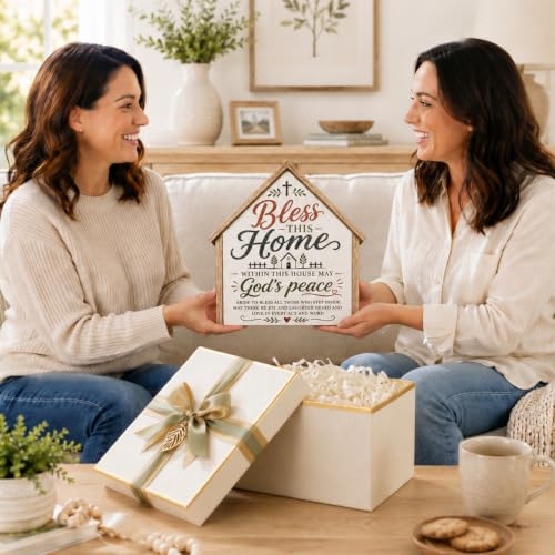 Bless This Home Sign - Inspirational Christian Decor for New Homes
