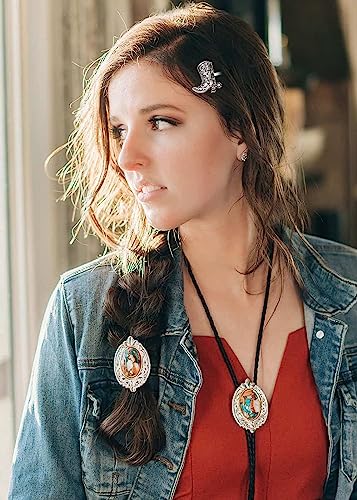 16 Pcs Western Turquoise Hair Clips - Boho Cowgirl Bobby Pins