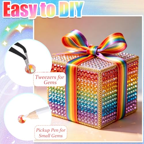 48 Colors 3mm Rhinestone Nail Gems Kit for DIY Crafts Bedazzling