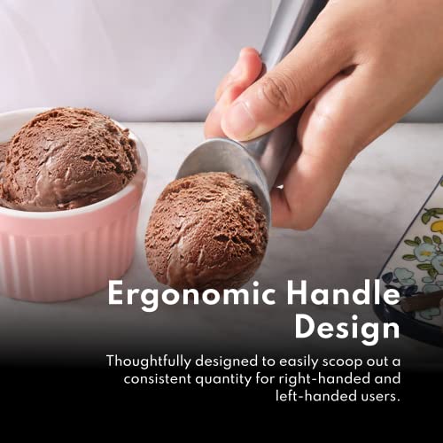Commercial Ice Cream Scoop - Size 12, 3 oz Aluminum with Yellow Handle