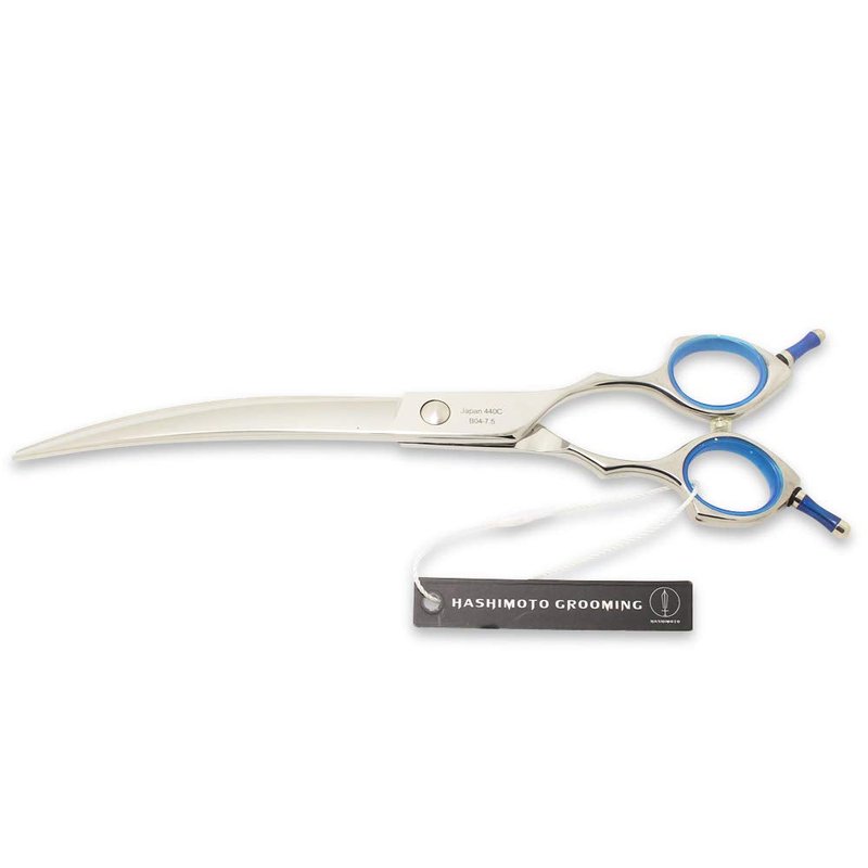 HASHIMOTO Dog Grooming Scissors, Curved Scissors for Dog Grooming, 7.5 inch, 30 Degree of Curved Blade,Light Weight, Pet Shears for Trimming Face and Paws.