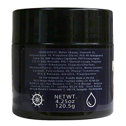 Tip Top 7 Seas Fresh Scent Pomade - Strong Hold Water Soluble Hair Styling