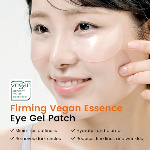 Caffeine Under Eye Patches - 60 Count Korean Hydrogel Masks for Dark Circles & Puffiness Relief