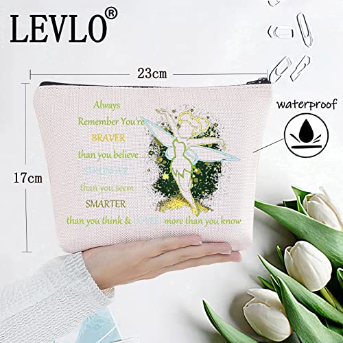 Always Tinker Fairy Tale Makeup Bag for Women Girls - Pixie Fans Inspired Gift by LEVLO