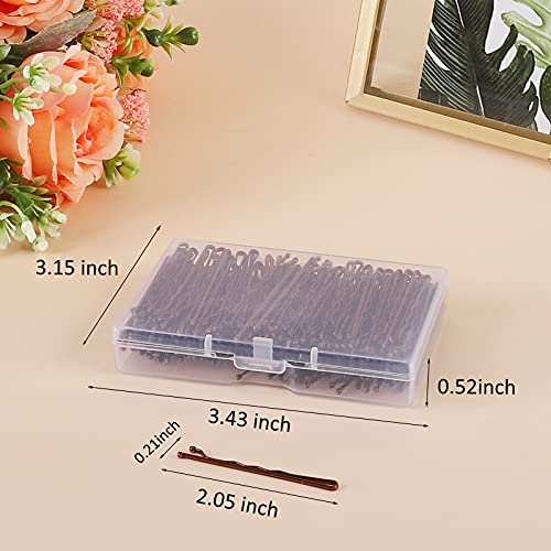 Laicky 200 Count Brown Bobby Pins - Durable Hairpins for All Hair Types