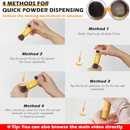 2PCS Mineral Powder Sunscreen Setting Makeup - SPF 50 Brush On for