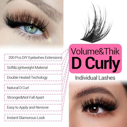 Fluffy Volume Lashes Extension Kit - 20MM Mink Cluster Lashes