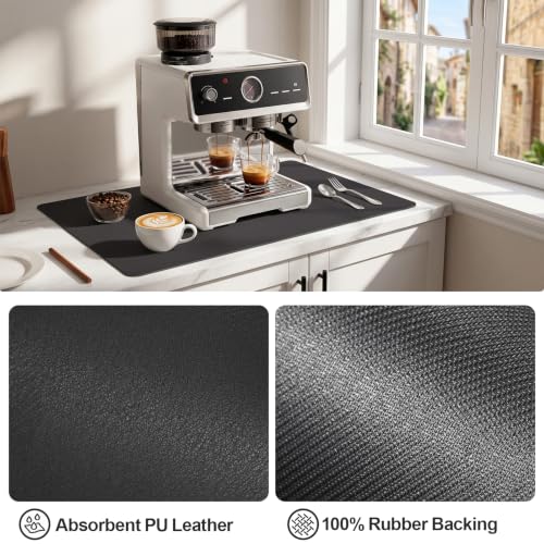 Ecotrim Absorbent Coffee Mat - 12" x 19" Non-Slip Rubber Backing