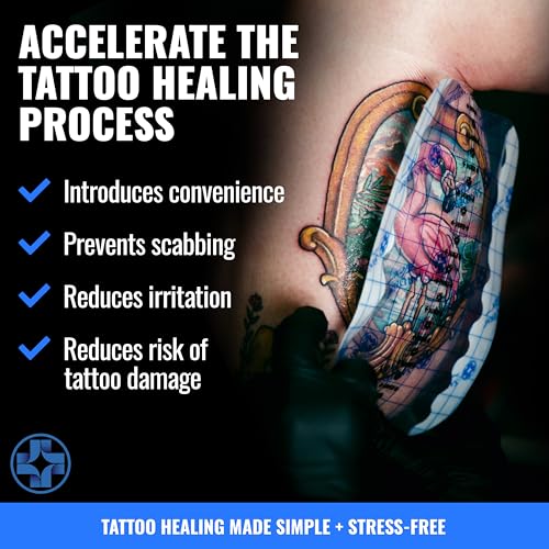 Saniderm Flex Tattoo Aftercare Bandage (New) (Personal Roll, 10.2 in x 2 yd) ? Faster Tattoo Healing and Protection ? Sterile, Waterproof, Flexible, Latex-Free, Tattoo Aftercare Wrap ? Matte Finish