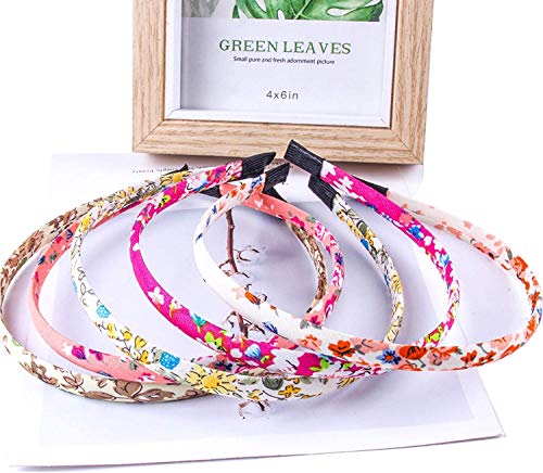 12PCS Floral Satin Headbands for Girls - Colorful Hair Accessories