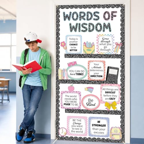 Motivational Classroom Door Cover - Inspirational Quotes Decor