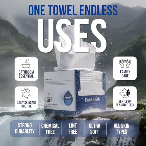 Compact Care XL Disposable Facial Towels - Biodegradable & Ultra-Soft