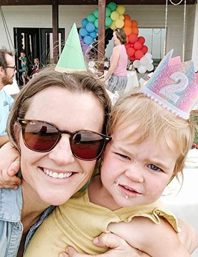 WAWUO Baby Rainbow Crown Hats - 2 Pack Birthday Photo Props