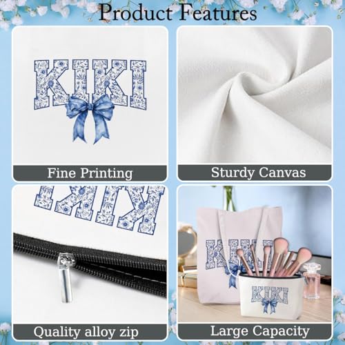 Kiki Canvas Tote Bag & Makeup Bag Set - Gift for Women