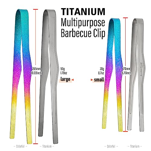 TiTo Titanium BBQ Tongs - Lightweight, Non-Rust Cooking Utensils for Grill & Camping