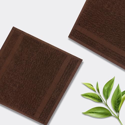 Premium 13x13 Washcloth Set (Pack of 4) The Holy South Dark Brown – 100% Cotton, Absorbent, Ring Spun