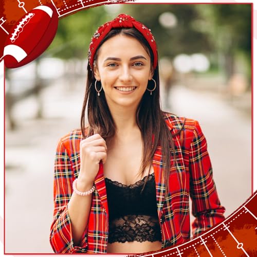 Red Football Knotted Headband for Women | Comfortable & Stylish