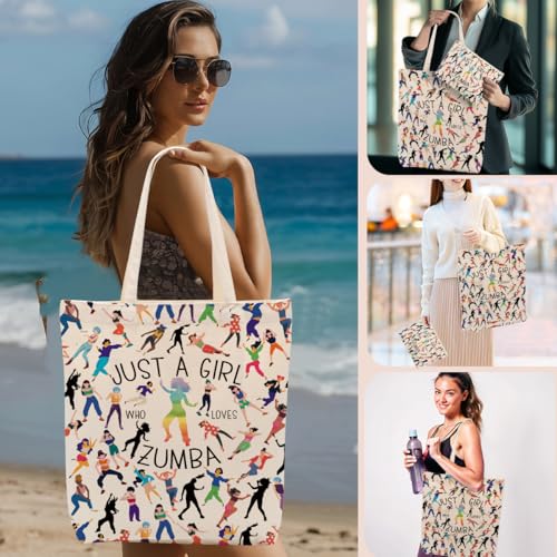 Girl Dance 839 Canvas Tote & Cosmetic Bag Set for Women
