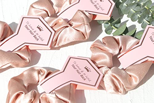 Champagne Bridesmaid Scrunchies - 10 Pack Hair Ties for Weddings