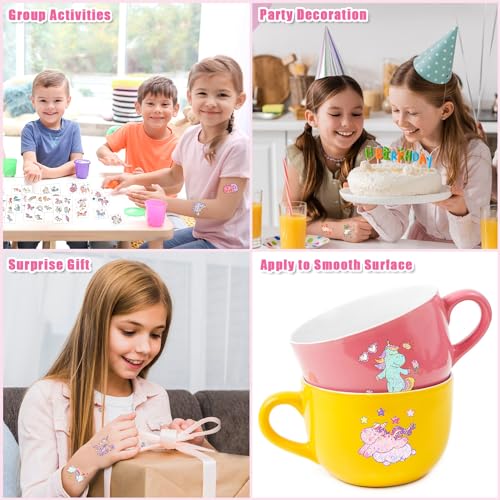 Partywind Glitter Temporary Tattoos for Kids - 204 Styles, Safe & Easy to Apply, Party Favors & Kids Decor