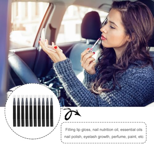 Lurrose 10pcs 3ml Twist Pen Cosmetic Applicator for Lip Gloss and Nail Oil