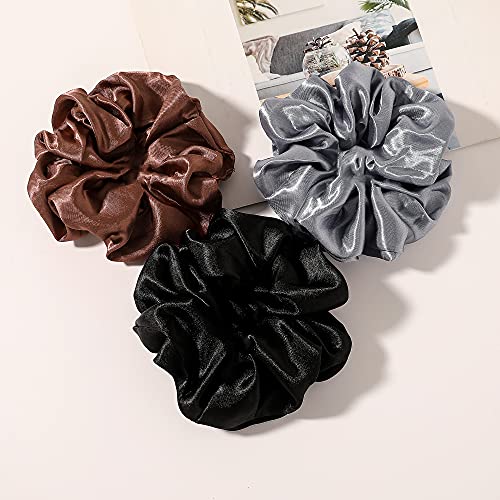Silk Satin Hair Scrunchies - Premium Elastic Hair Ties Pack for Women