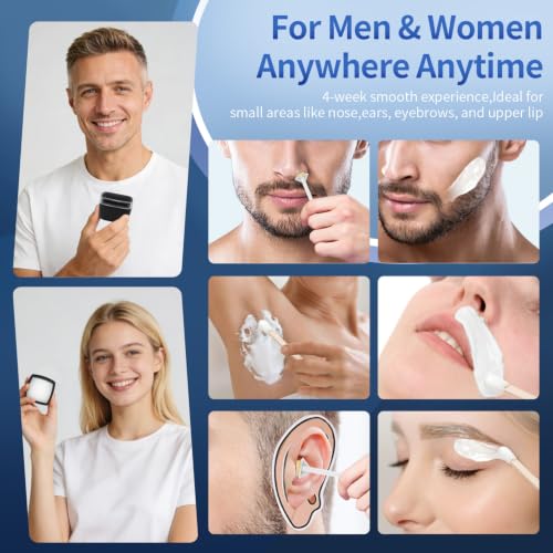 BLUETOP Portable Nose & Ear Hair Waxing Kit with USB Mini Wax Warmer