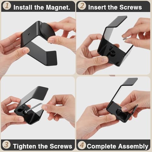 Magnetic Headphone Holder - 2 Pack Acrylic Desk Mount for Gaming Headsets