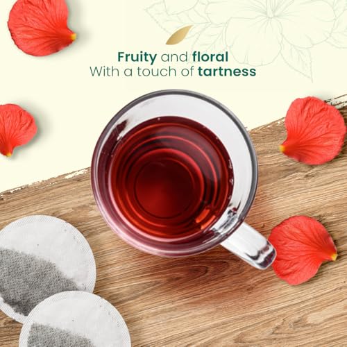 Caffeine-Free Hibiscus Tea Bags (50 Count) - Antioxidant-Rich Herbal Tea
