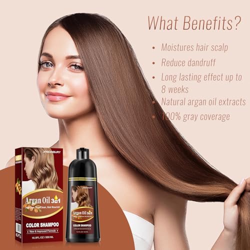 Onilyua Black Hair Dye Shampoo with Argan Oil for 100% Gray Coverage