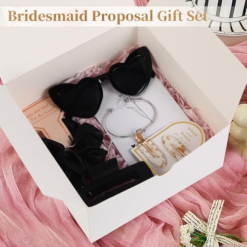 Bridesmaid Proposal Gift Box Set with Accessories - Black Gift Box
