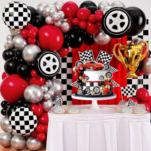 Ercadio 42Pcs Race Car Cake Toppers & Cupcake Decorations