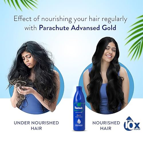 Parachute Advansed Gold Coconut Hair Oil with Vitamin E 13.52 Fl Oz - Deep Nourishment & Strengthening