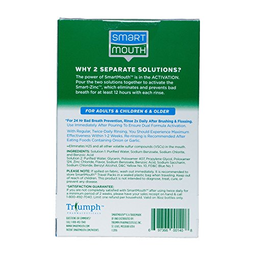 SmartMouth Clean Mint Mouthwash Packets - 24-Hour Travel-Size Rinse (10 Ct)