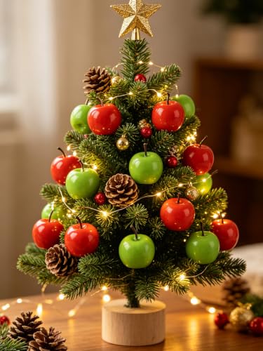 20 Pieces Artificial Apples - Realistic Red & Green Decor
