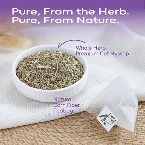 FullChea Hyssop Tea Bags - 50 Count Herbal Infusion, Caffeine-Free