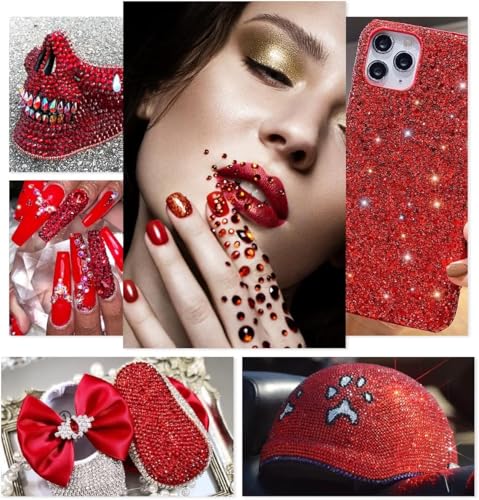 Dark Red Crystal Resin Rhinestones for DIY Crafts - 2mm to 6mm Sizes