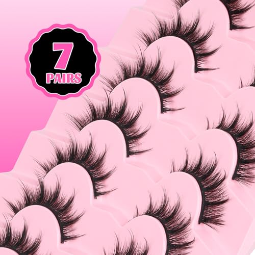 Veleasha Sunny Cat Eye Manga False Eyelashes - Anime Spiky Lashes, Natural Length 7-15mm
