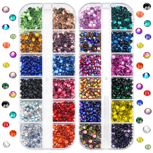 Hot Fix Rhinestones SS16 - 24 Color Mix for DIY Projects